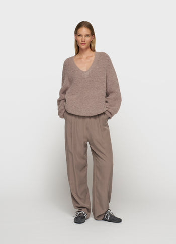 v-neck knit sweater | moonrock