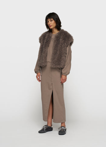 maxi gathering dress | moonrock