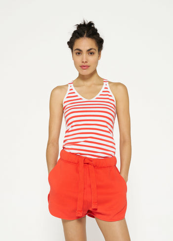 wrapper stripes | white/poppy red
