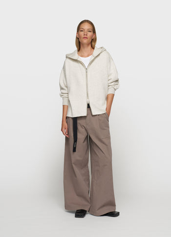 statement zip hoodie | soft white melee