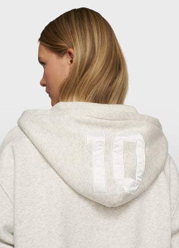 statement zip hoodie | soft white melee