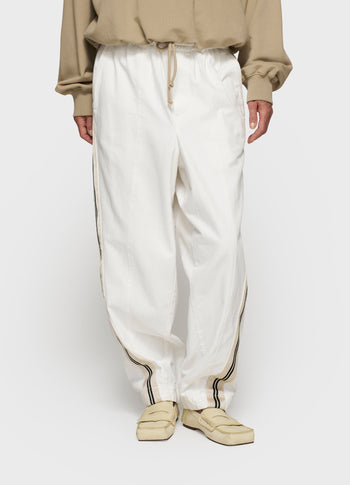 wide tapered pants twill | ecru