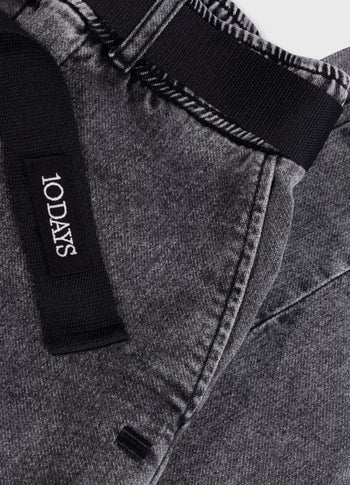 THE BELTED PANTS WASHED | black