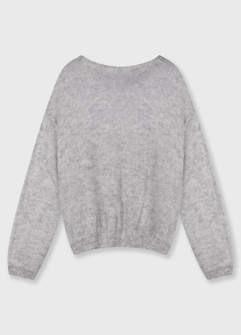 THE KNIT SWEATER | light grey melee
