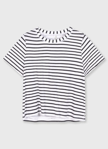 THE PETITE TEE STRIPES | white/black