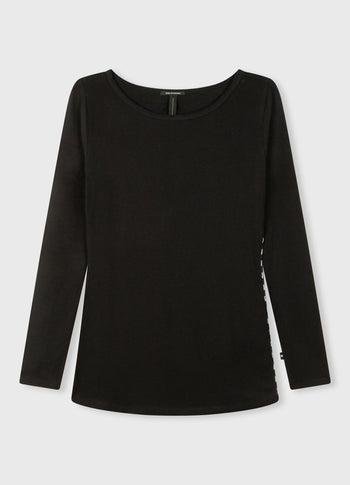 THE BOAT NECK TEE | black