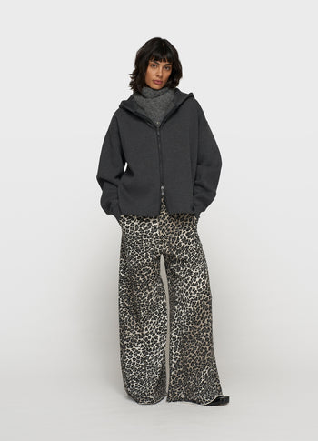 wide leg jogger leopard | soft white melee