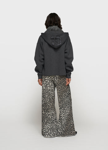 wide leg jogger leopard | soft white melee