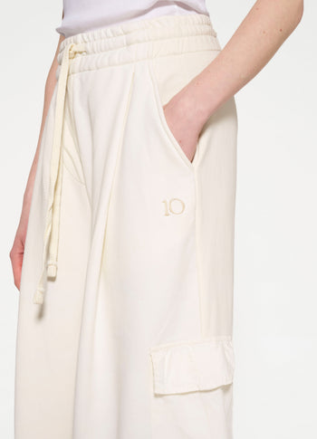 wide leg cargo pants | light natural