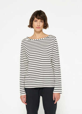 THE LONG SLEEVE TEE STRIPES | white/black