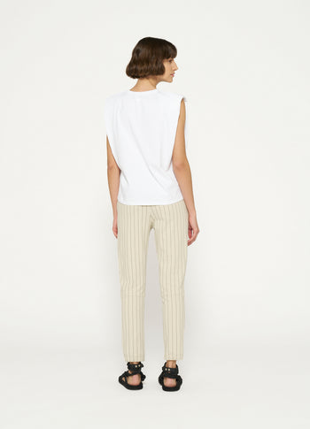 cropped jogger pinstripe | light safari