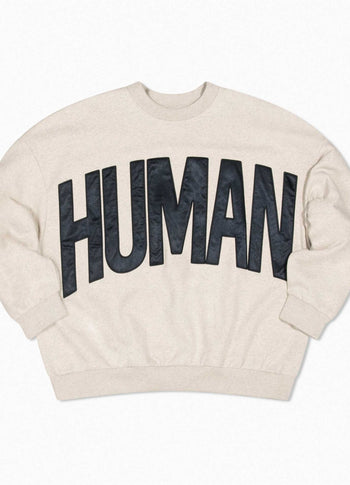 Human fleece sweater | soft white melee