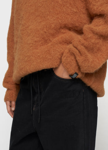 v-neck knit sweater | suede