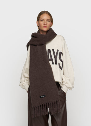 thick brushed scarf | deep wine