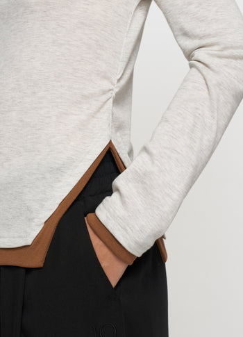 long sleeve tee rib | soft white melee