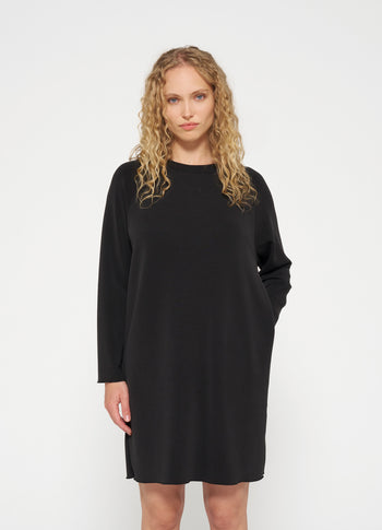 longsleeve midi dress scuba | black