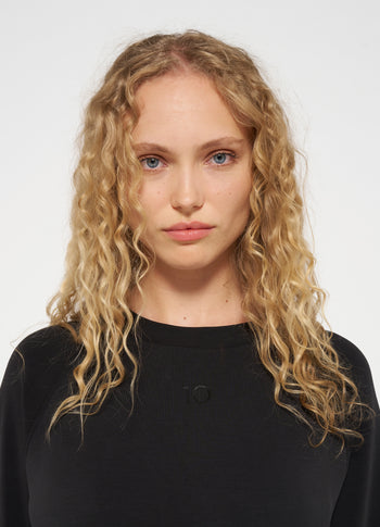 longsleeve midi dress scuba | black