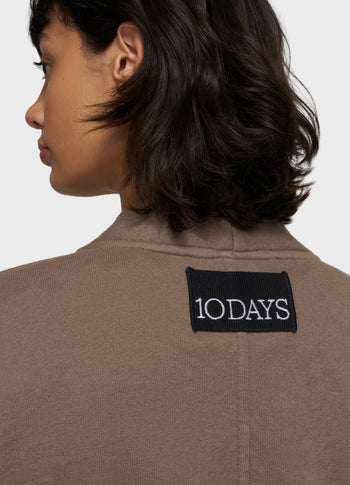 baseball cardigan fleece | moonrock