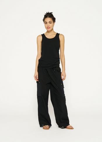 singlet linen cotton | black