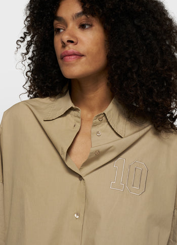 oversized cropped shirt | earth