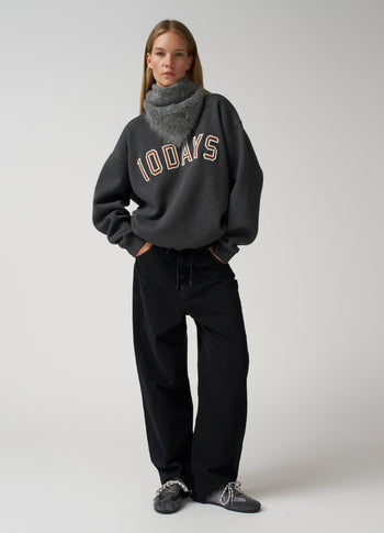 straight leg pants twill | black