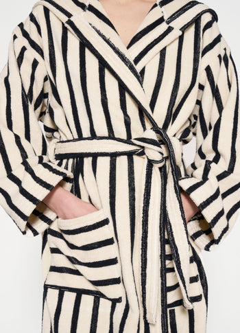 bathrobe stripes | ecru/black