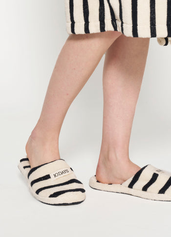 slippers stripes | ecru/black