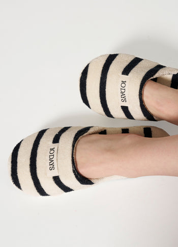 slippers stripes | ecru/black