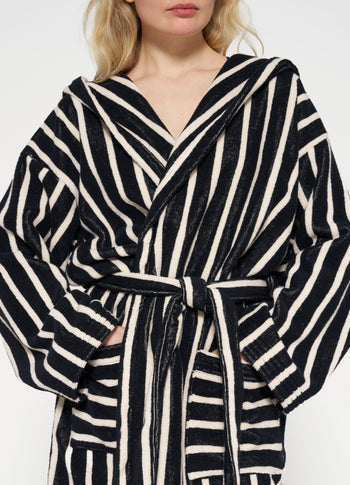 bathrobe stripes | black/ecru