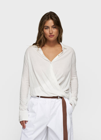 wrap blouse | ecru