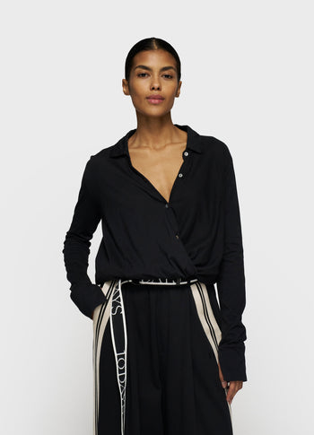 wrap blouse | black