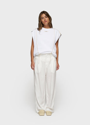 strap salopette twill tencel | ecru