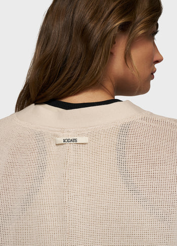 v-neck cardigan mesh | light earth