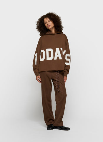 statement logo hoodie | dark truffle