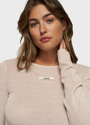 boat neck long sleeve tee mesh | light earth