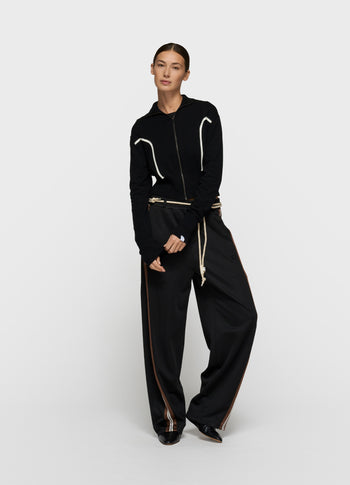 slim knit cardigan | black