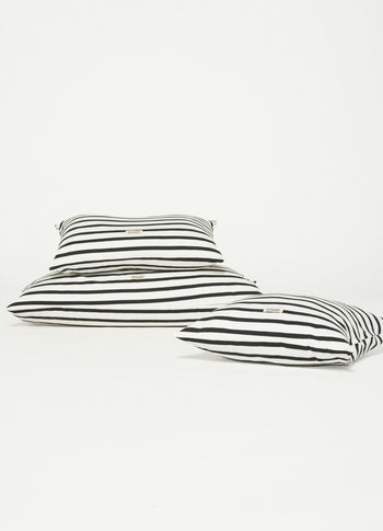 THE PILLOW COVER STRIPES 50x50 | ecru/black