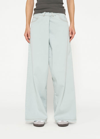 cross denim pants | sea foam