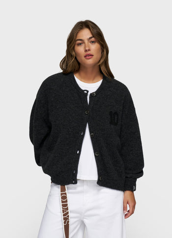 soft baseball knit cardigan | antra melee