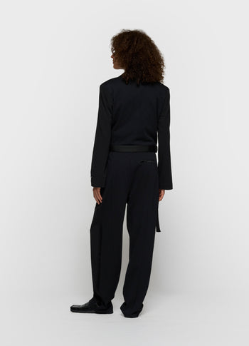 pleated pants | black
