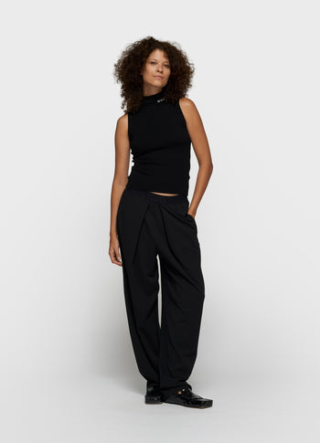 knit singlet | black