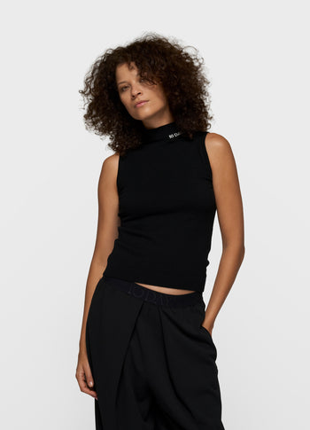 knit singlet | black