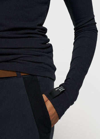 extra long sleeve tee modal | dark navy