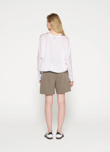 tie long sleeve tee | white