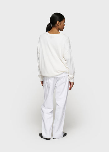 straight leg pants twill | optic white