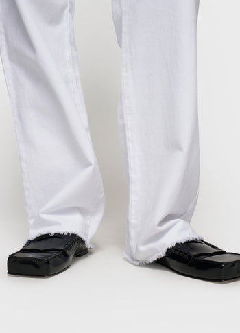 straight leg pants twill | optic white