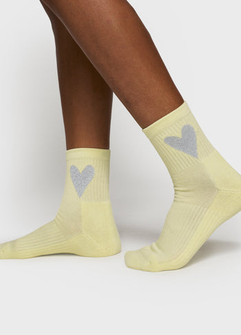 socks heart | pastel yellow