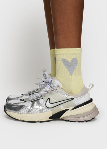 socks heart | pastel yellow
