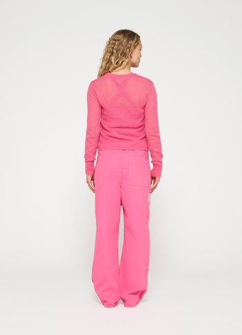 tee thin knit | bright pink