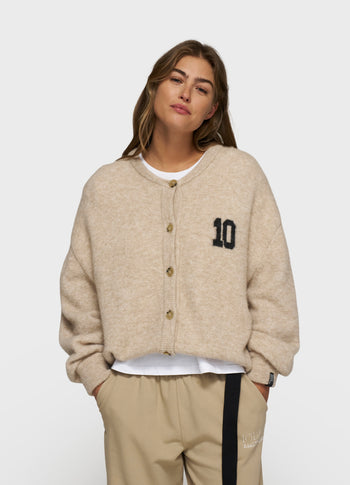 soft baseball knit cardigan | earth